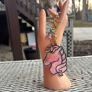 Pink Unicorn Keychain/Handbag Charm Handcrafted by @windswepttrace